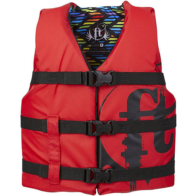 Full Throttle Youth Nylon Life Jacket Red