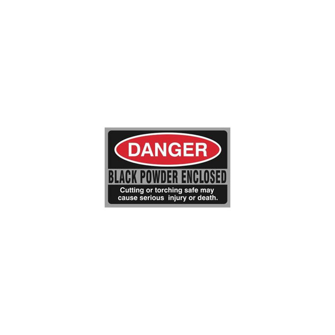 Liberty Safe - Black Powder DANGER Sticker