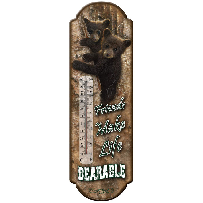 TIN THERMOMETER - BEAR WELCOME