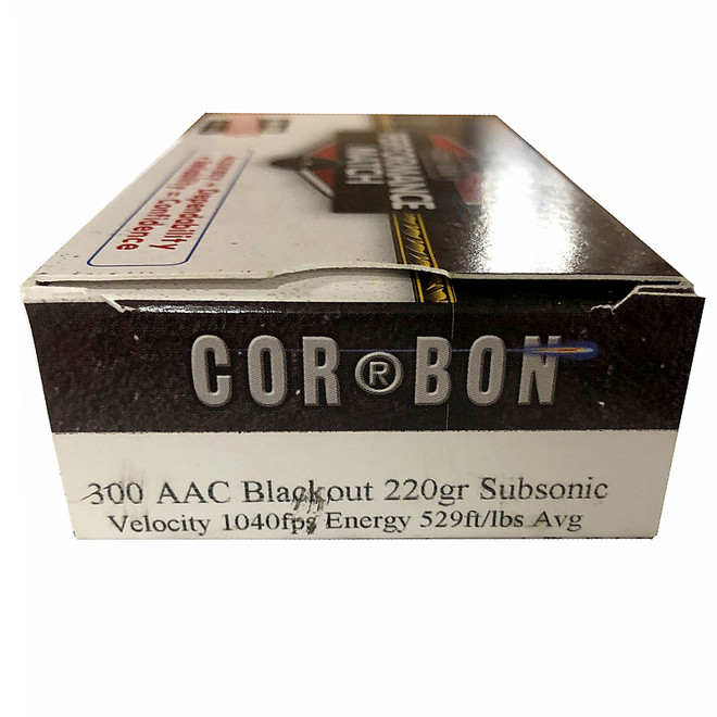 Cor-Bon Self-Defense .300 AAC Blackout 220GR JHP 20 Rounds
