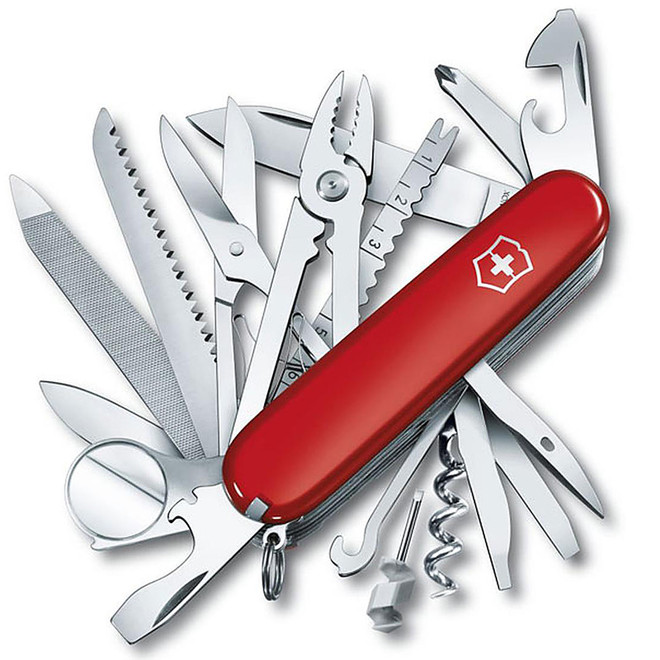 Victorinox Swiss Army SwissChamp Folding Pocket Knife 10 Function SS Blade