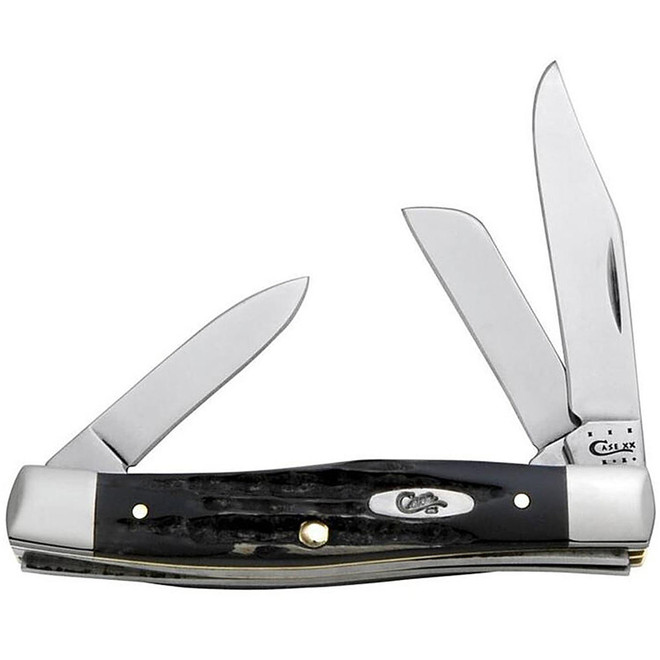 Case Buffalo Horn Stockman Folding Pocket Knife 3-Blade Clip SS