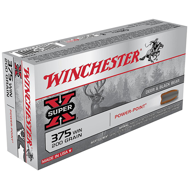Winchester Super-X Ammunition 375 Winchester 200 Grain Power-Point Box of 20