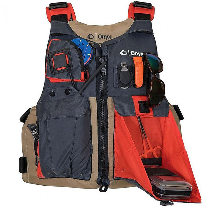 Onyx Kayak Fishing Vest Adult Oversize 121700-706-005-17 Tan