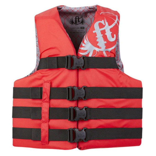 Full Throttle Adult Life Jacket Nylon 4Xl-7Xl-Red