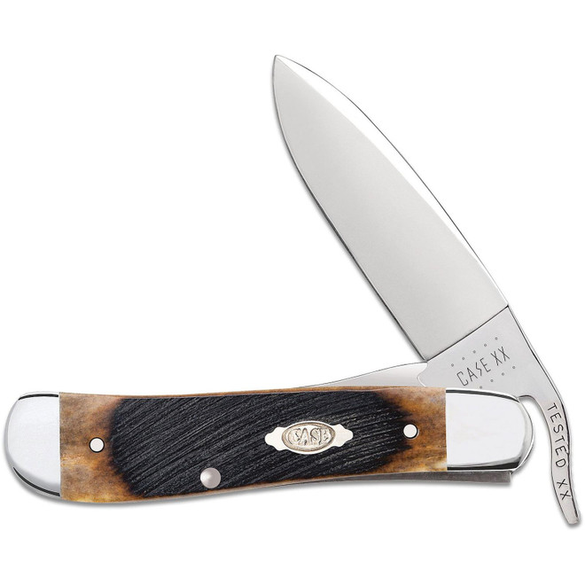 Case Sawcut Jig Dark Molasses Bone Russlock Pocket Knife