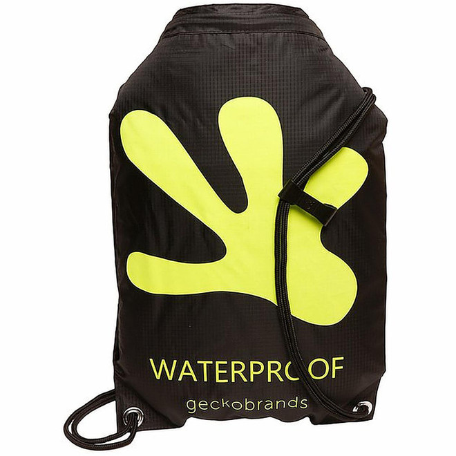 Drawstring Waterproof Backpack - Black/Neon Green