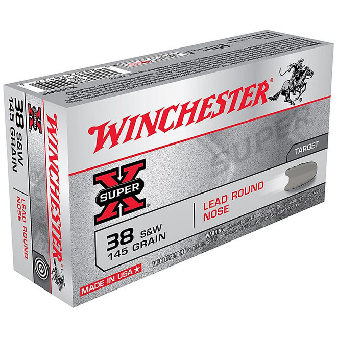 Winchester Super-X 38 S&W 145GR Lead Rounds Nose 50 Rounds