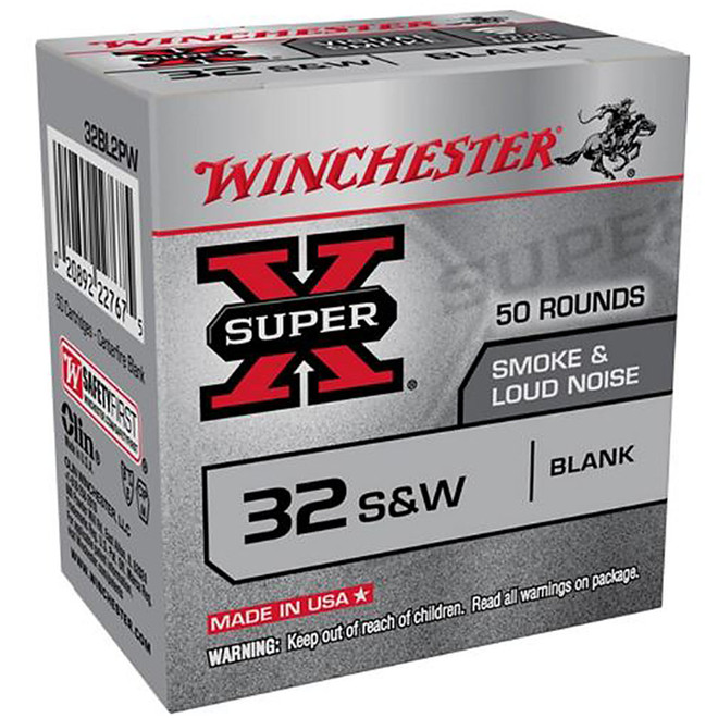 Winchester Ammo 32BL2PW Super-X Blank Rounds 32 S&W 50 Box