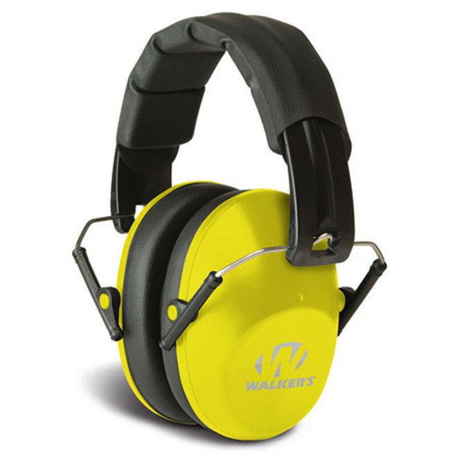 Walkers Pro Low Profile Folding Muff Passive Over Ear Hearing Protection Yellow