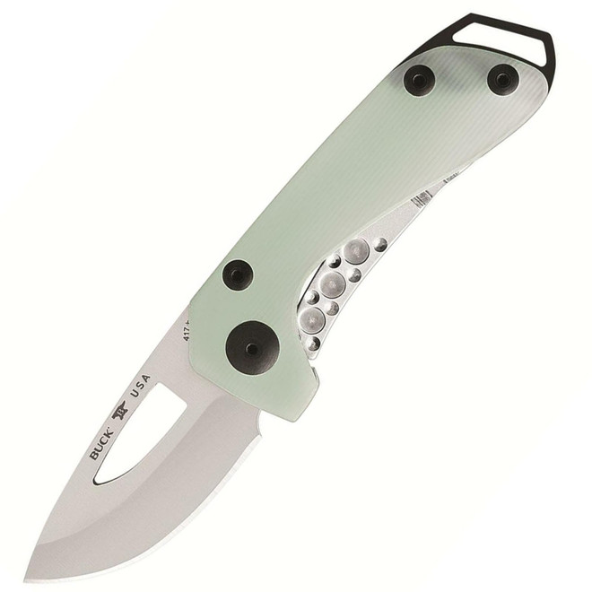 Buck Knifes 417 Budgie Folding Knife 2" Drop Point S35VN Satin Blade G-10 Handle Green