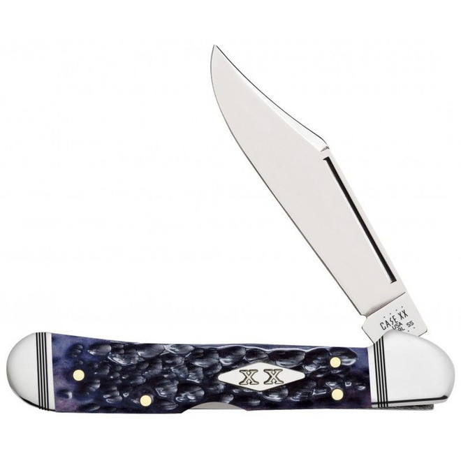 Case XX Jigged Purple Bone Mini Copperlock Stainless Pocket Knife