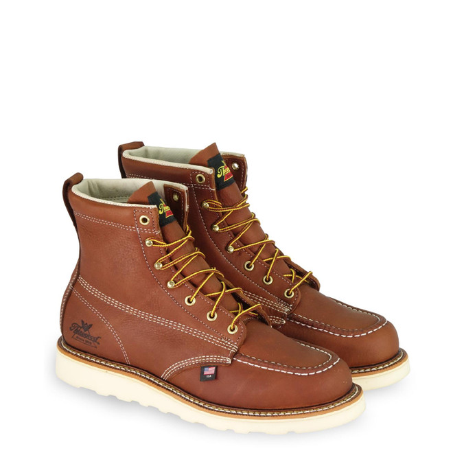 Thorogood Mens American Heritage 6"Tobacco Safety Toe MOC Toe MW 804-4200