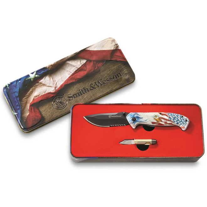 Smith & Wesson American Eagle and Bullet Knives with Gift Tin