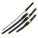 Szco 39.5" 3 PC Plain Black Samurai Set Black/gold