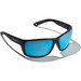 Bajio Bales Beach Sunglasses Black Matte Frame Glass Blue Mirror Lenses