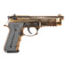 EAA GIRSAN 390088 Regard MC Deluxe 9mm Luger 18+1, 4.90" Stainless Steel Barrel, Gold Plated Serrated w/Engraving Steel Slide & Aluminum Frame w/Picatinny Rail, Black G10 Grip, Ambidextrous