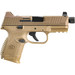 FN 66100781 509CT Compact 9mm Luger 10+1, 4.32" Black Steel Threaded Barrel, Flat Dark Earth PVD Optic Cut/Serrated Stainless Steel Slide, Flat Dark Earth Polymer Frame w/Picatinny Rail, Ambidextrous