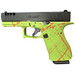 Great Lakes Firearms GL19SZOM Striker Compact Frame 9mm Luger 15+1 4" Black Nitride Steel Barrel, Black Cerakote Serrated w/Slide Cuts Steel Slide, Zombie Cerakote Polymer Frame & Grip, Ambidextrous