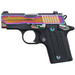 Sig Sauer 238380RBT2 P238 Micro-Compact Frame 380 ACP 6+1 2.70" Black Steel Barrel, High Polished Rainbow Titanium PVD Serrated Stainless Steel Slide, Black Anodized Alloy Steel Frame, Polymer Grip