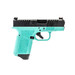 Gforce Arms GF932512RB Rapture Sub-Compact Frame 9mm Luger 12+1 3.25" Black Barrel, Black Cerakote Steel Optic Cut/Serrated Slide, Robin Egg Blue Cerakote Polymer Frame, Shield RMSc/RMR Footprint