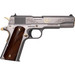 Cnc Firearms CNCCOLTRAMP Colt 1911 Rampant 45 ACP 7+1 5" Stainless Steel Barrel, Stainless w/Gold Plating Engraved w/Colt Pony Serrated Slide, Stainless w/Gold Accents Frame, Ironwood Grip
