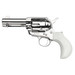 Taylors & Company 200111 1873 Flat Top Pietta 9mm Luger 6 Shot 3.50" Nickel Round Barrel, Cylinder & Steel Frame, PVC White Flat Birdshead Grip, Exposed Hammer