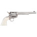 Taylors & Company 1873 Outlaw Legacy Pietta 45 Colt (Long Colt) 6 Shot 7.50" Nickel Engraved Round Barrel, Cylinder & Steel Frame, White PVC Navy Grip, Manual Safety, Exposed Hammer
