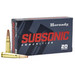 Hornady 80787 Subsonic Rifle 7.62x39mm 255gr Sub X 20 Per Box/10 Case