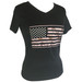 Apparel Con Women's Fuchsia Camo Flag V-Neck Small