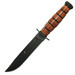 Ka-Bar 1251 Short Handle Fine Edge 5.25" Fixed Blade W/Leather Sheath Knife