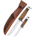Case 00372 Two-Knife Leather Hunter Set Tru-Sharpe Stainless Mirror