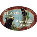 River's Edge Products "Wipe Your Paws" Tin Sign 12 Inches x 17 Inches 1536