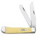 Case Trapper Knife Clip and Spey Chrome Vanadium Blades Yellow Handle