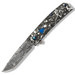 Benchmade Gold Class 601-211 Tengu Flipper Folding Knife 2.77" Tanto Damascus G-10 Handle Black/White