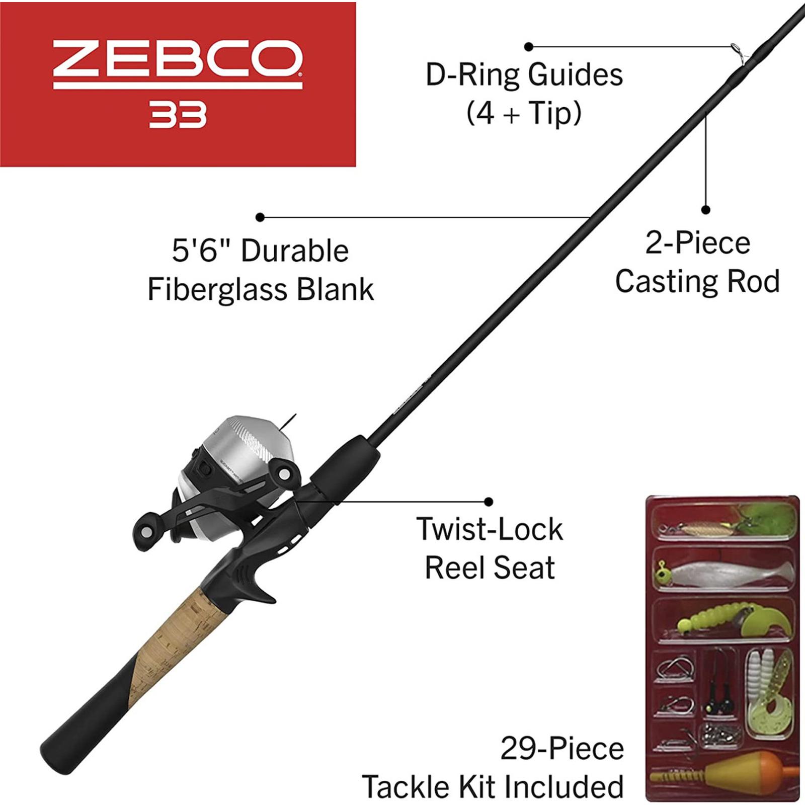 Zebco 33 5 Ft. 6 In. Z-Glass Fishing Rod & Spincast Reel with