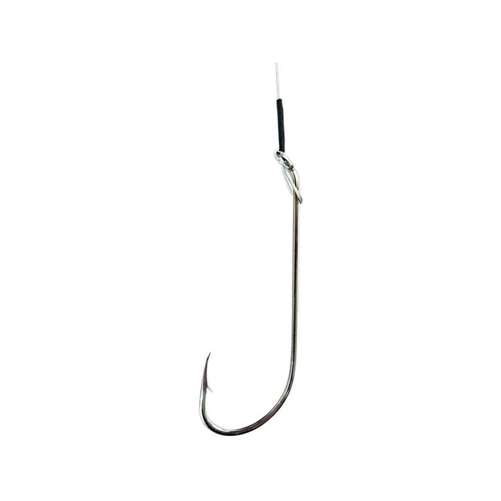 Eagle Claw 422nwh-2 Nylawire Leader with O'Shaughnessy Hook, Nickel, Size 2, 5 Pack