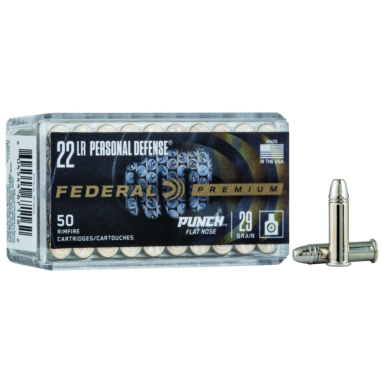 Federal PD22L1 Premium Personal Defense 22 LR 29GR Punch Flat Nose