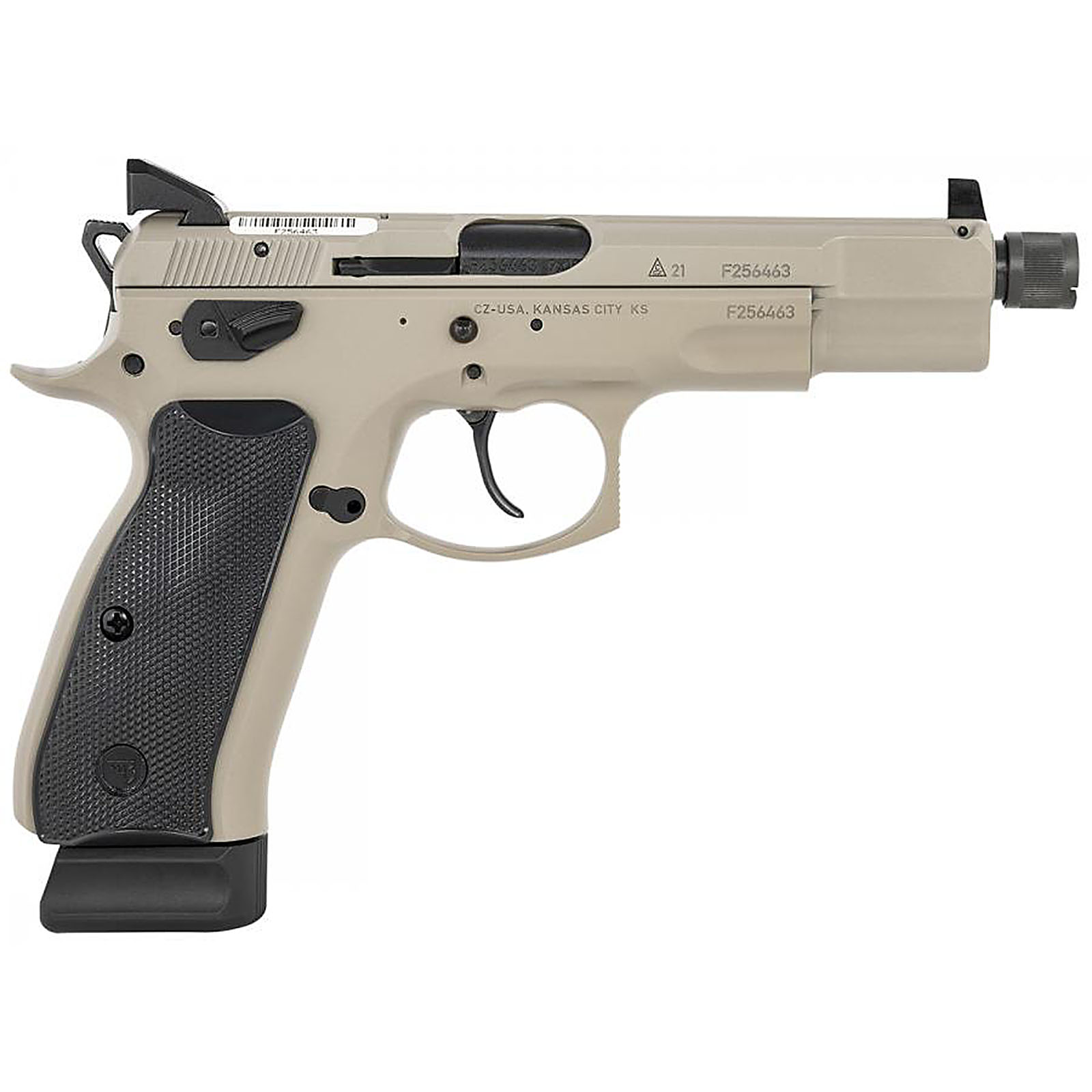 CZ 75B 9MM Omega Urban Gray SR 18 Round FS Pistol - Fin Feather