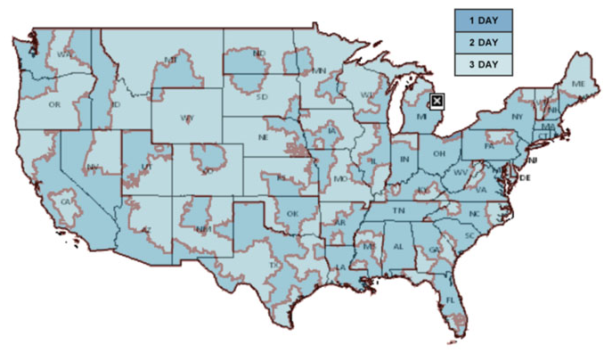 usps tracking package map