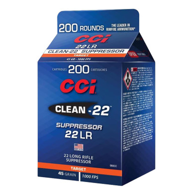 CCI 980CC Clean-22 Suppressor 22 LR 45 gr Lead Round Nose 200 Per
