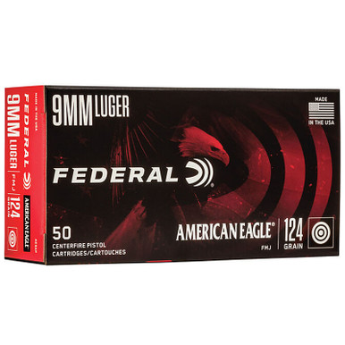(合法)AMERICAN EAGLE 9mm弾 薬莢 American Eagle 9mm Luger 124-Grain Centerfire Handgun