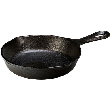 Camping Cast Iron Skillet Fry Pan 9.5” - Pour Spouts - Single Handle