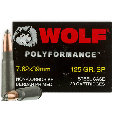 Wolf Performance 7.62x39 SP 125GR 20 Rounds - Fin Feather Fur