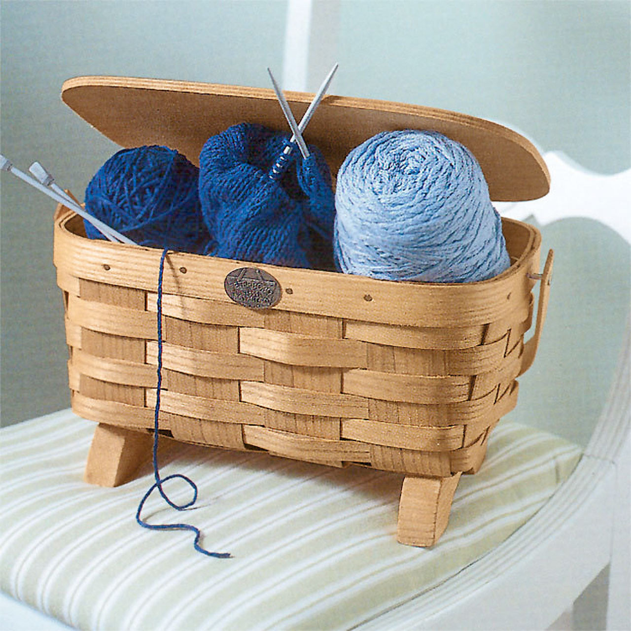 Peterboro Knitting Basket with Lid