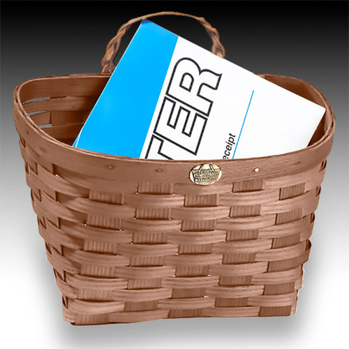 Mail Basket | Peterboro Large Mail Basket With Braided Leather Handle