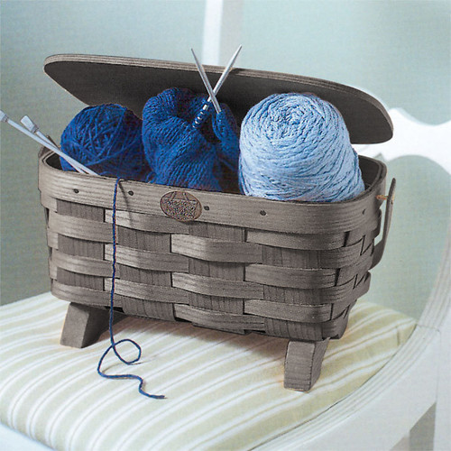 Peterboro Knitting Basket with Lid