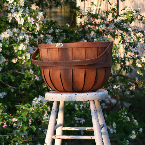 Bushel Basket with Handles, Wooden