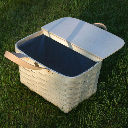 Peterboro Traditional Picnic Basket with Genuine Leather Handles