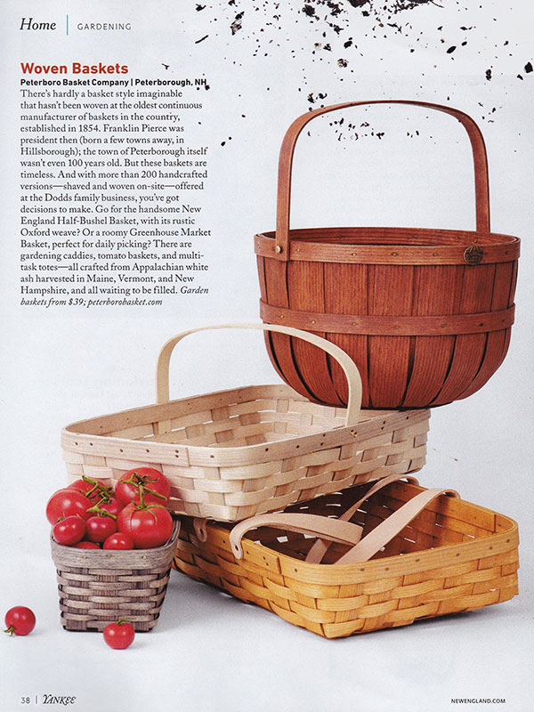 Yankee Magazine Digs Peterboro Baskets Peterboro Basket Company